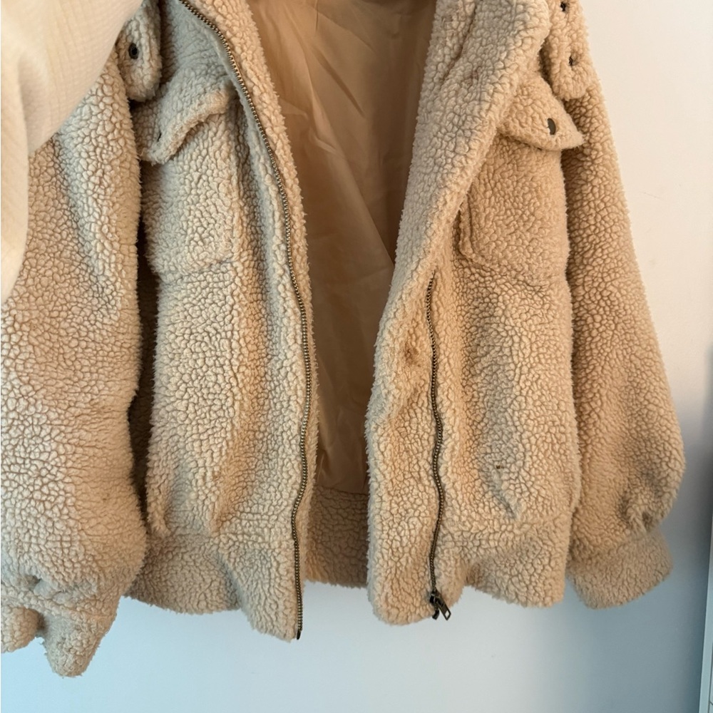 Forever 21 Cream Teddy Jacket